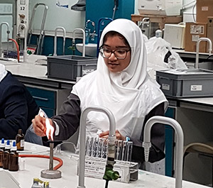 Chemistry student in lab