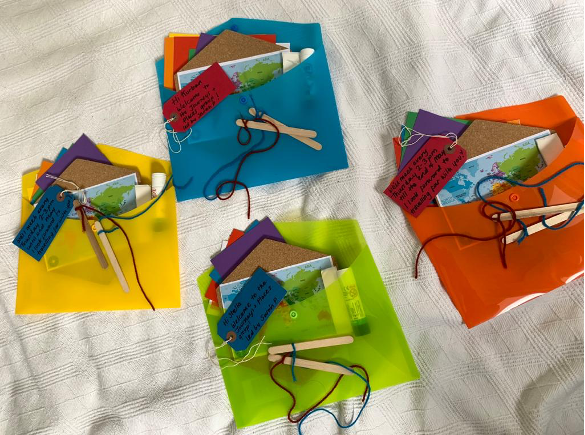 Colourful envelopes with crafts inside