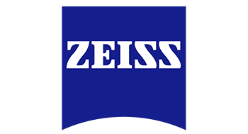Carl Zeiss blue logo with Zeiss in white font