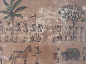 Painting owned by the National Museum of Tanzania in Dar-es-Salaam. It depicts the transfer of power in former German East Africa to the British at the end of the First World War.