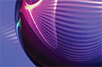 A digitised image of a purple orb with wavelengths inside.