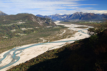 The near-natural Tagliamento River in northern Italy is a field research site for river scientists in the School of Geography