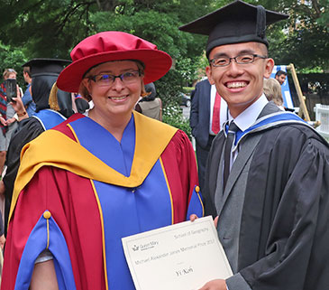 Professor Alison Blunt and Koh Yi Thong