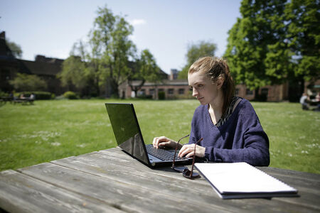 Student on laptop