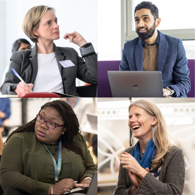 A square picture with individual portraits of Queen Mary Academy Fellows