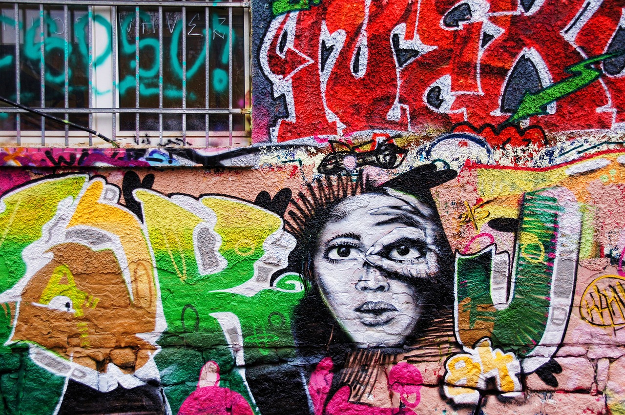 Wall graffiti colourful