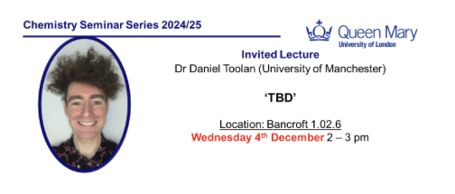 Department Seminar: Dr Daniel Toolan, University of Manchester