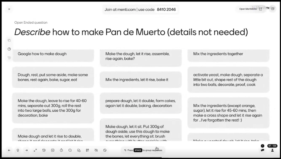 Open-ended Menti question