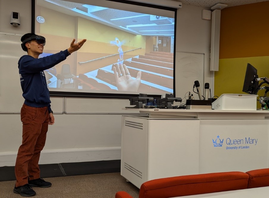 Student using HoloLens